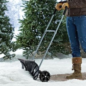 Heavy Duty Snow Pusher shovel with wheels